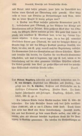 496-497 [Rezension] Steichele, Anton von, Die Landkapitel: Ichenhausen und Jettingen