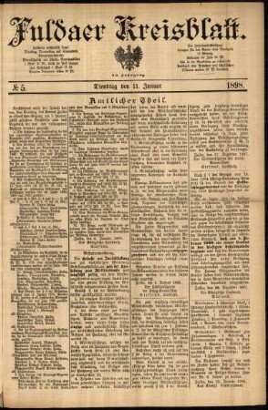 Ausgabe vom Dienstag, den 11. Januar 1898.
