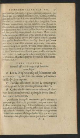 Pars Secunda. Monet de efficacia Evangelii & de authoritate Legis.