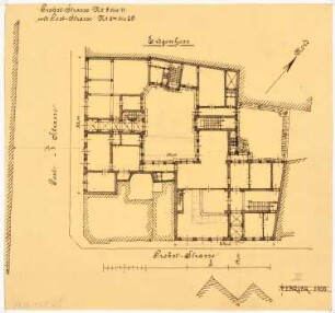 Geschäftshaus Probststraße/Poststraße, Berlin-Mitte: 1. Entwurf: Grundriss EG