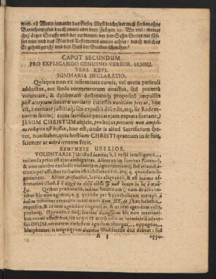 Caput Secundum. Pro Explicando Genuino Verbor. Sensu.