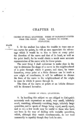 Chapter II. Orders of Small Quantities. Tangents to Curves. Curvature.