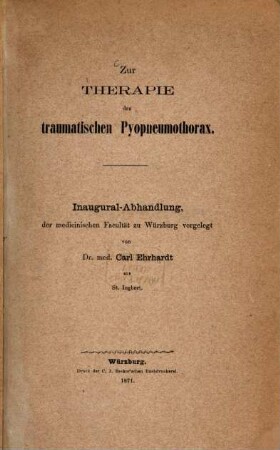 Zur Therapie des traumatischen Pyopneumothorax