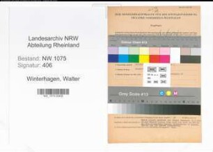 Entnazifizierung Walter Winterhagen , geb. 19.02.1894 (Kaufmann)