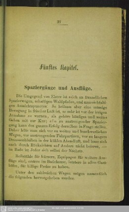 Fünftes Kapitel. Spaziergänge und Ausflüge