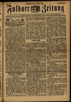 Ausgabe vom Mittwoch, den 30. Mai 1894.