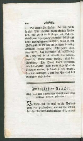 Zwanzigster Artickel. Muß man dem ungerechten Befehl einer rechtmäßigen Gewalt gehorchen?