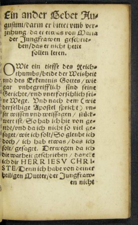 Ein ander Gebet Augustini/ darin er bittet umb verzeihung ...
