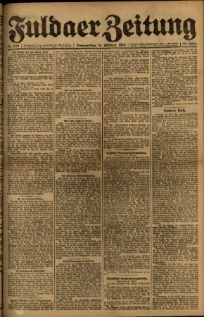 Ausgabe vom Donnerstag, den 16. Oktober 1919.