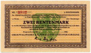 Geldschein / Notgeld, 2 Rentenmark, 1923?
