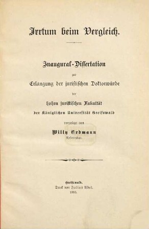 Irrtum beim Vergleich