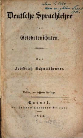 Deutsche Sprachlehre für Gelehrtenschulen