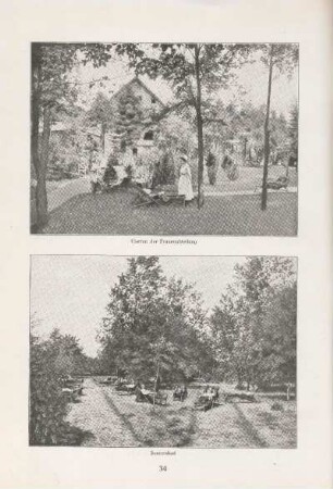 Garten der Frauenabteilung ; Sonnenbad
