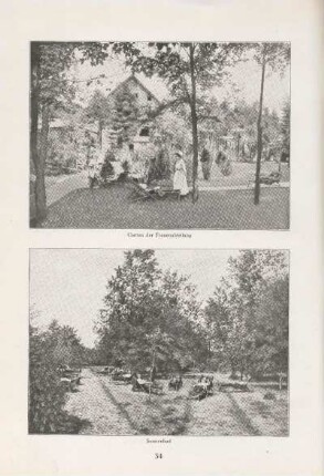 Garten der Frauenabteilung ; Sonnenbad