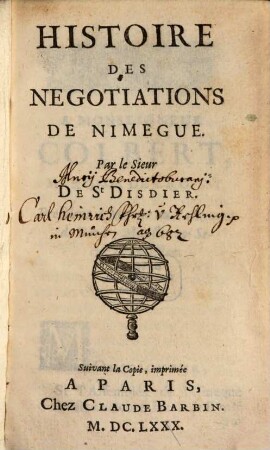Histoire des negotiations de Nimegue