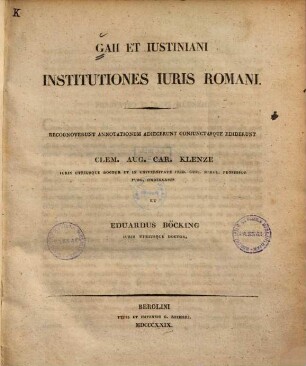Gaii et Iustiniani institutiones iuris Romani