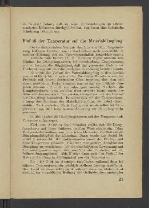 Einfluß der Temperatur auf die Materialdämpfung.