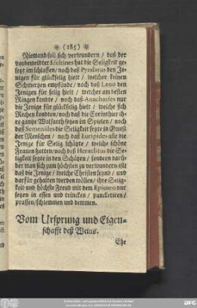 Vom Ursprung und Eigenschafft deß Weins.