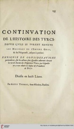 Continuation de l'histoire des Turcs
