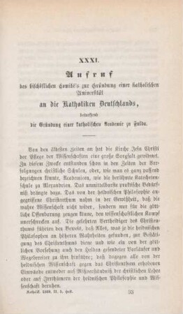 513-524 Aufruf des bischöflichen Comité's zur Gründung einer katholischen Universität an die Katholiken Deutschlands
