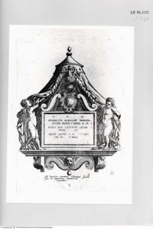 Monumenta clarorum doctrina praecipuè ..., Tafel 72: Grabmal des Ippolito Marsili in Bologna, San Domenico(?)