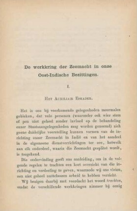 De werkkring der Zeemacht in onze Oost-Indische Bezittingen