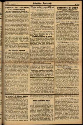 Zweite Ausgabe vom Montag, den 18. August 1941.