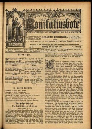 Erste Ausgabe vom Sonntag, den 12. April 1903.