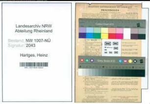 Entnazifizierung Heinz Hartges , geb. 24.03.1921 (Student)