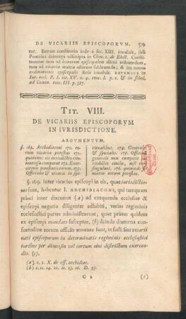 Tit. VIII. De Vicariis Episcoporum In Iurisdictione