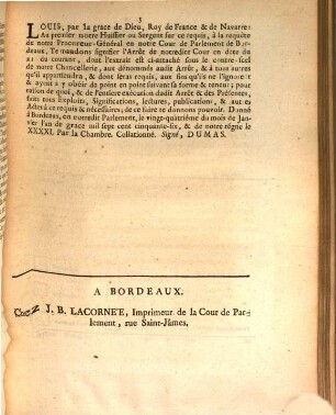 Arrest de la cour de Parlement, du 21 Janvier 1756 : extrait des registres de Parlement