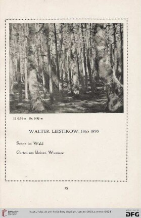 Walter Leistikow, 1865-1898