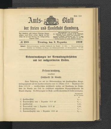 No.288, Dienstag, den 2. Dezember 1919
