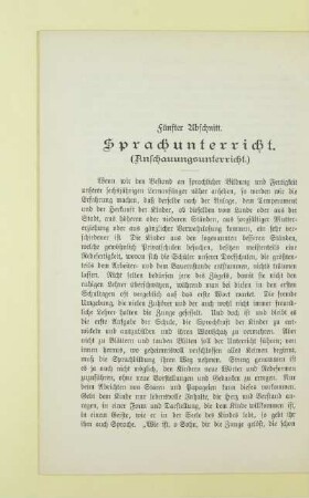 Fünfter Abschnitt. Sprachunterricht. (Anschauungsunterricht.)
