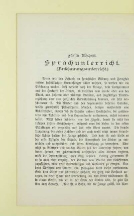 Fünfter Abschnitt. Sprachunterricht. (Anschauungsunterricht.)