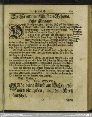 Der Frommen Lust an Jehova