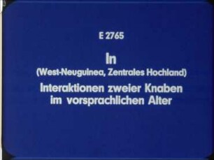 In (West-Neuguinea, Zentrales Hochland) - Interaktionen zweier Knaben im vorsprachlichen Alter