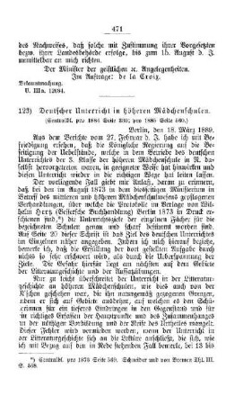 Deutscher Unterricht in höheren Mädchenschulen : [V. Volksschulen]