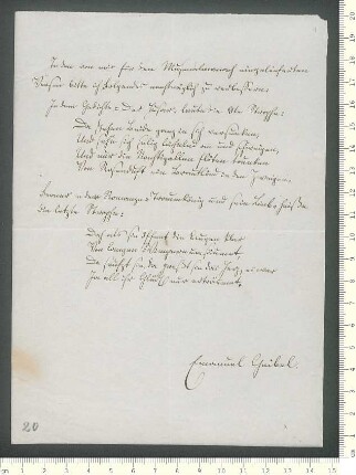 Brief von Emanuel Geibel an Adelbert von Chamisso