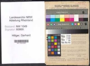 Entnazifizierung Gerhard Hillger , geb. 27.06.1889 (Lehrer)