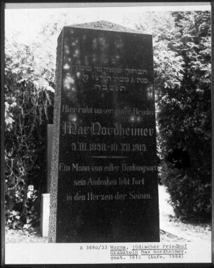 Grabstein von Max Nordheimer (gestorben 1915.12.10)