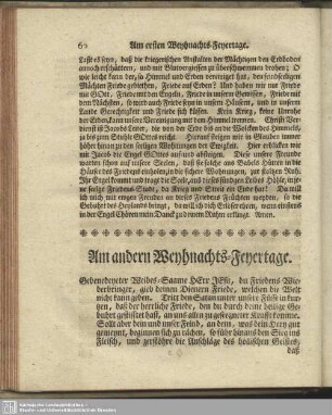 Am andern Weyhnachts-Feyertage