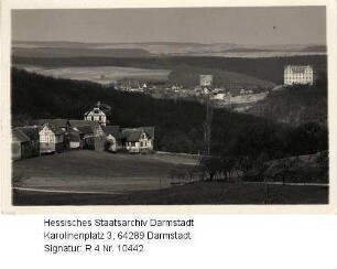Nonrod im Odenwald, Panorama / im Hintergrund Schloss Lichtenberg