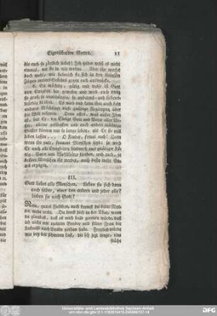 III. Gott liebet alle Menschen. Lieben sie sich denn auch selber, einer den andern und jeder alle? Lieben sie auch Gott?