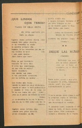¡Que lindos ojos tenes! : Tango de gran exito
