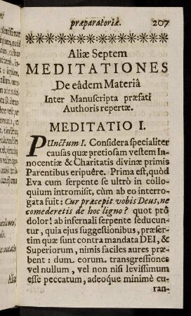 207-245, Aliae Septem Meditationes