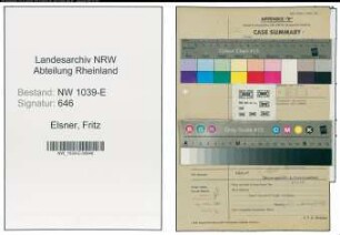 Entnazifizierung Fritz Elsner , geb. 00.00.0000 (Polizist)