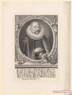Johann Eißer (Hans Eiser), Genannter des Größern Rats; geb. 1565; gest. 16. Juli 1638