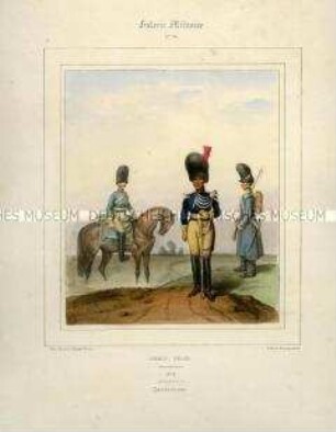 Uniformdarstellung, Gendarmerie, Königreich Belgien, 1831/1850. Tafel Nr. 36 aus Galerie Militaire.
