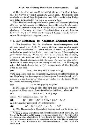 § 4. Zur Einführung des Gaußschen Krümmungsmaßes.